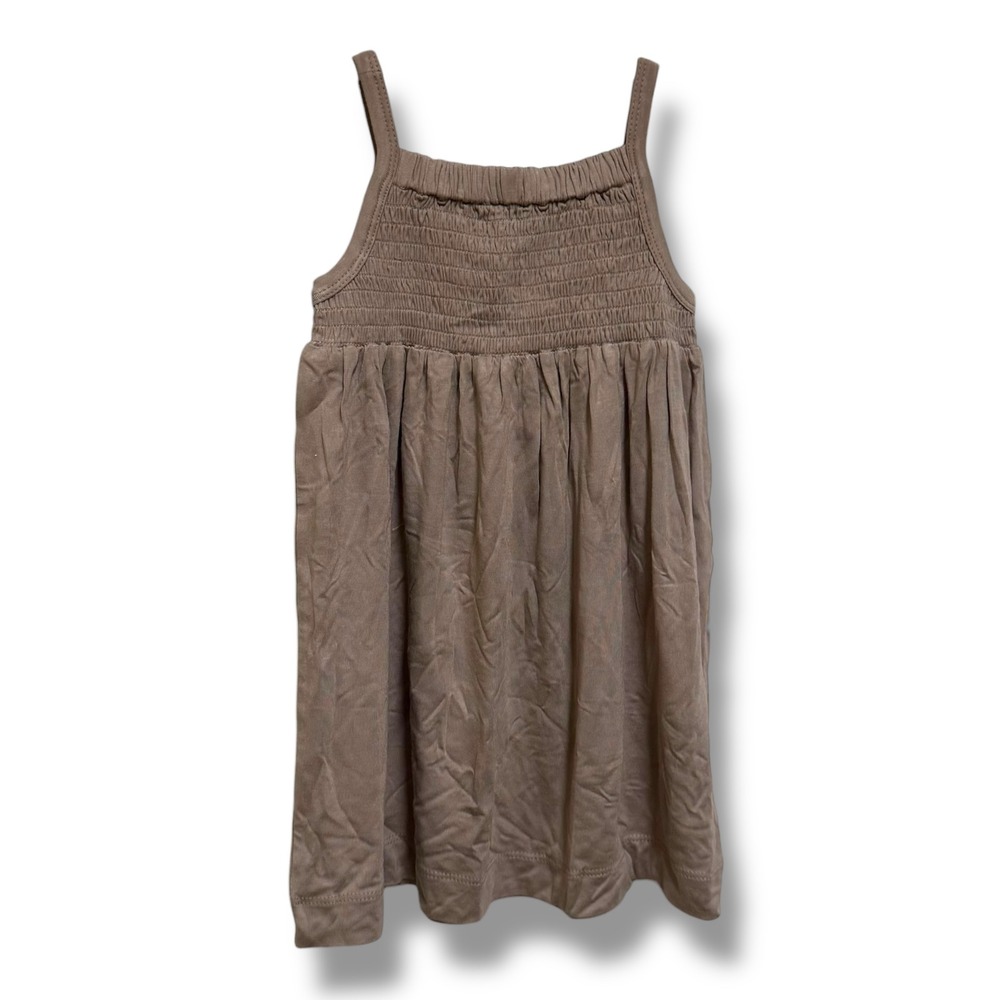 Kate Quinn Bamboo Collection Smocked Sleeveless Dress Brown 18-24M NWT
